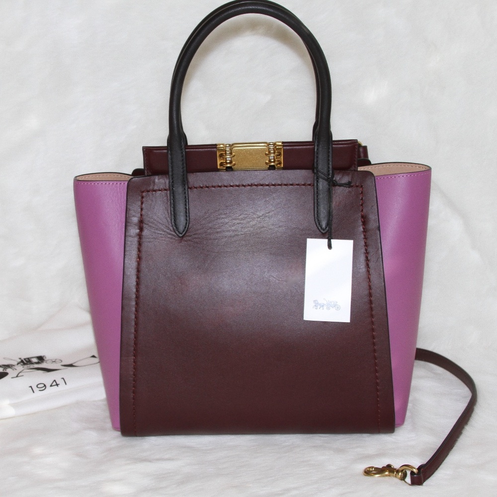 Nwt Coach 1941 Troupe Tote In Colorblock In Cranb… - image 5